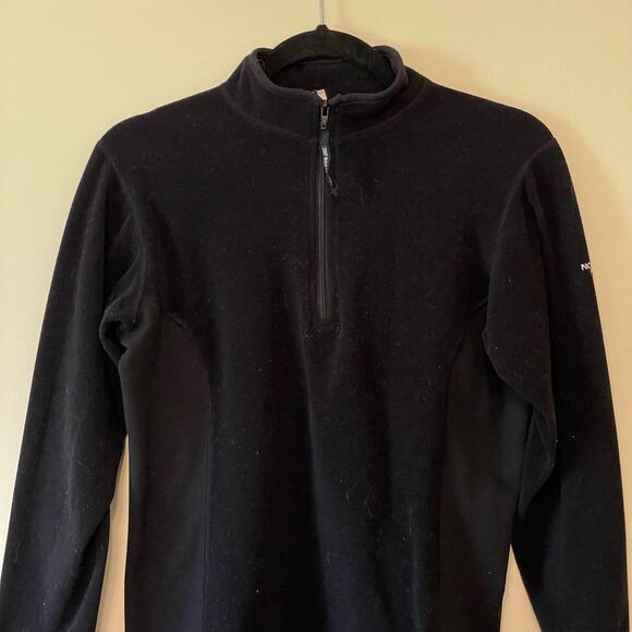 The North Face M/M fitted long sleeve pullover sweater fleece polyester black - Picture 2 of 8